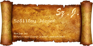 Szőllősy József névjegykártya